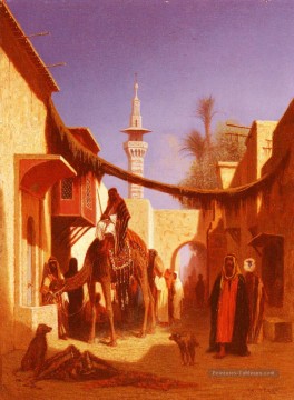  Arabe Tableau - Rue à Damas Partie 2 Arabe Orientaliste Charles Théodore Frère